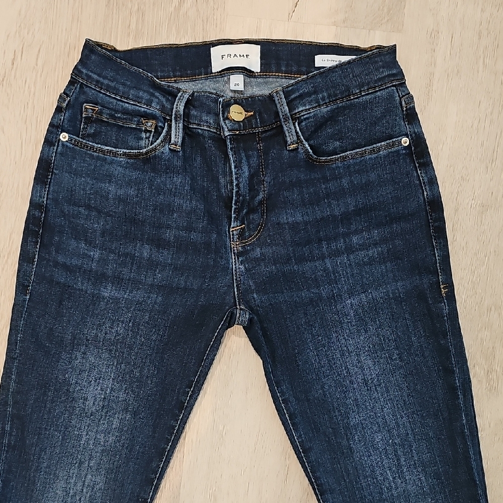 FRAME Denim Le Skinny de Jeanne Dark Wash Skinny Jeans, Size 26